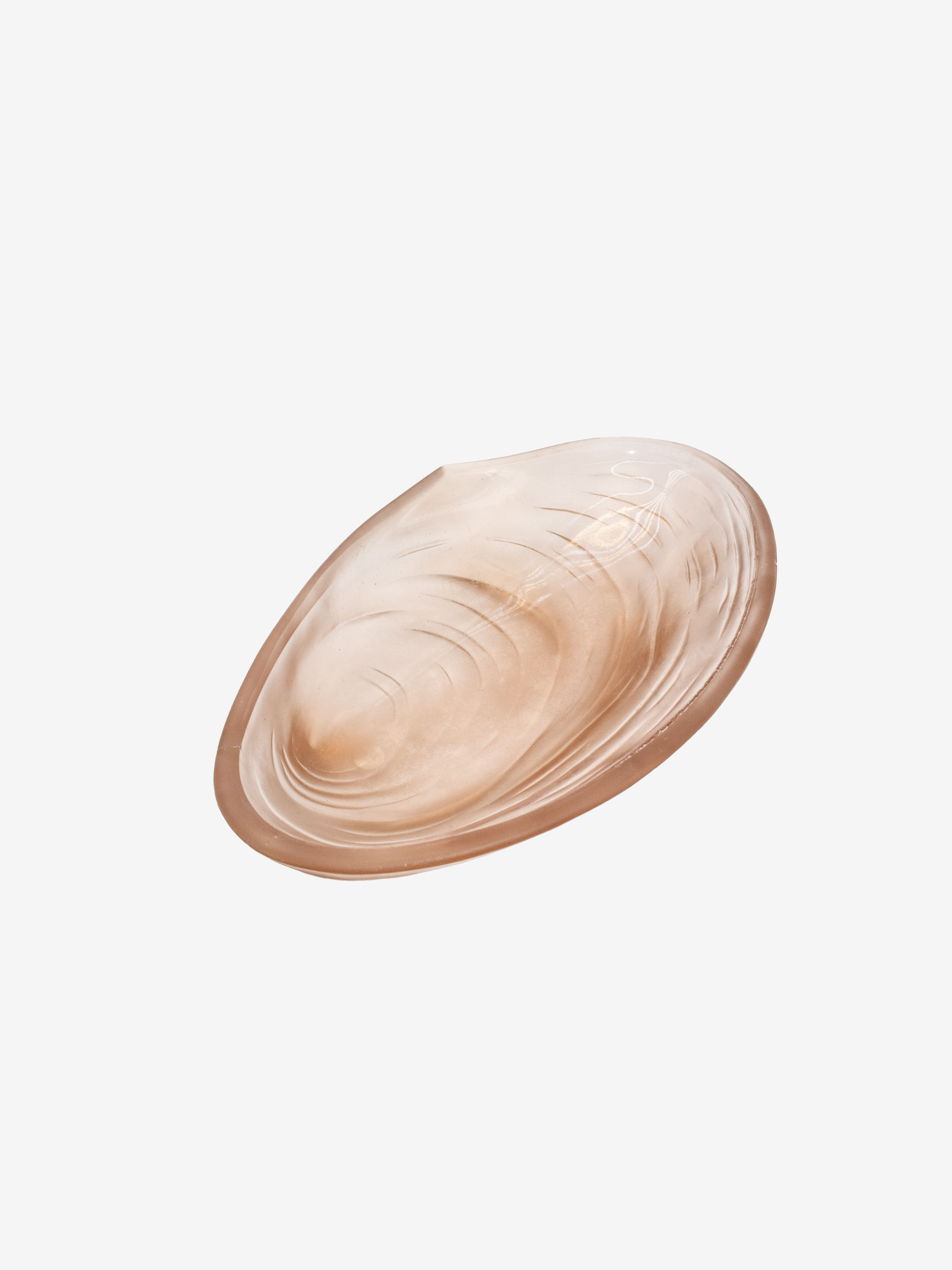 Pink Frosted Glass Shell Bowl