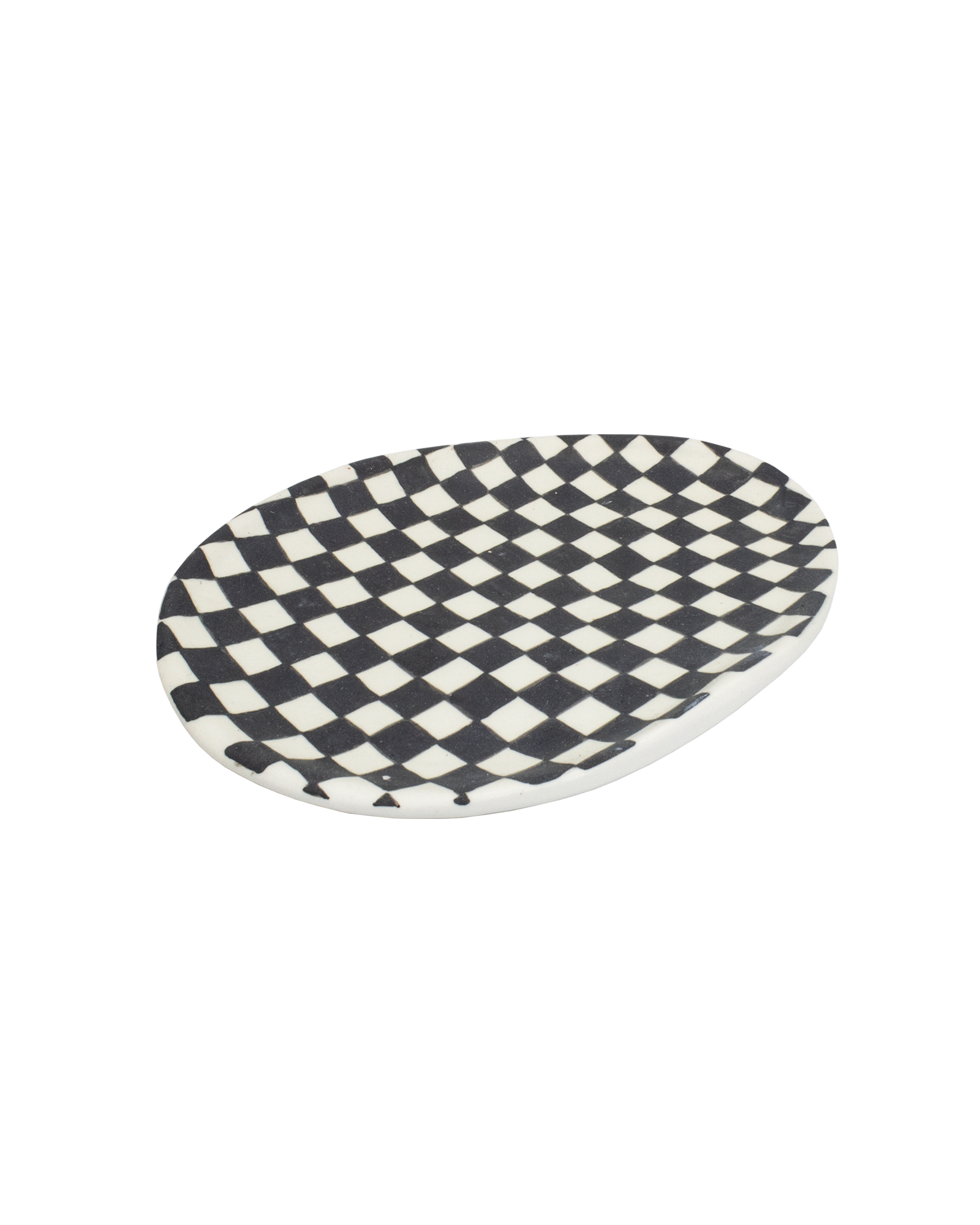 Black Checkerboard Egg Dish M