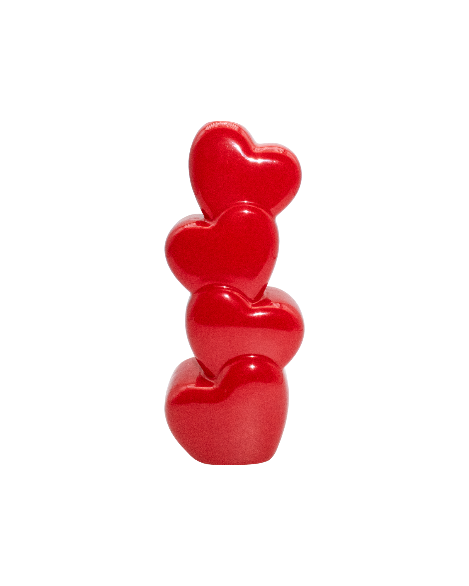 Stacked Red Hearts Bud Vase